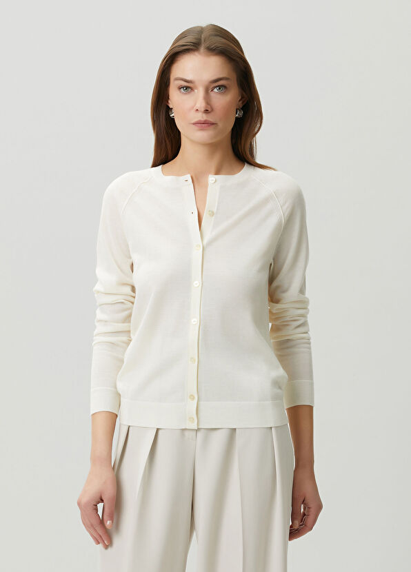 Boss White Wool Cardigan - 1