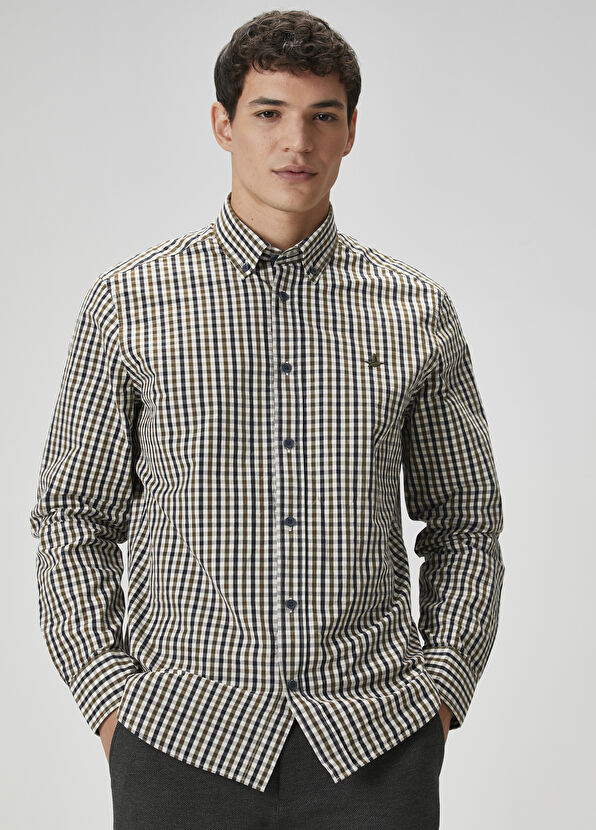 Beymen Club Yeşil Pötikare Desenli Gömlek - 2