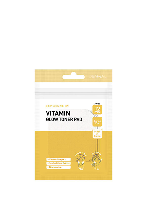 Dermal Vitamin Glow Toner Pad Canlandırıcı ve Aydınlatıcı Işıltı Tonik Ped 12 Adet - 1