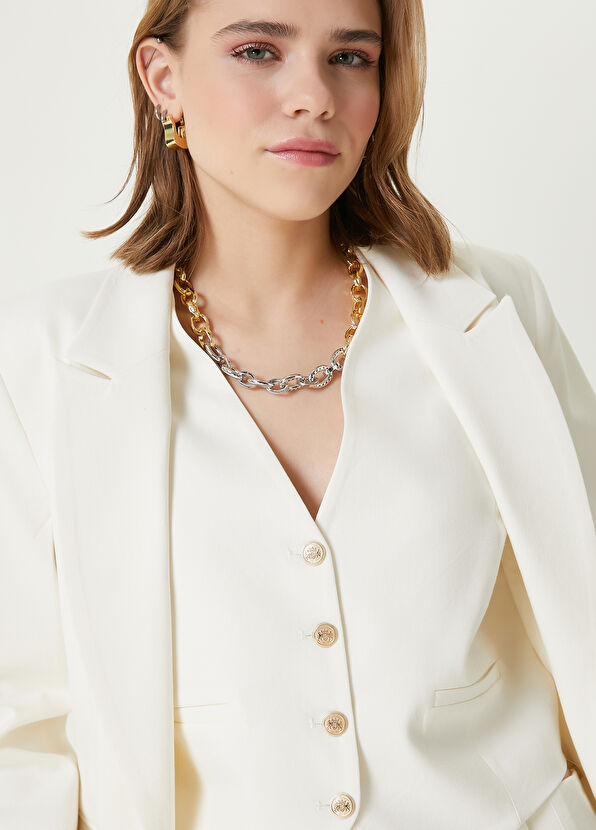 Beymen Club Kırık Beyaz Keten Yelek - 2