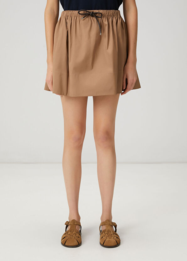 Beymen Club Koyu Bej Mini Tafta Etek - 2