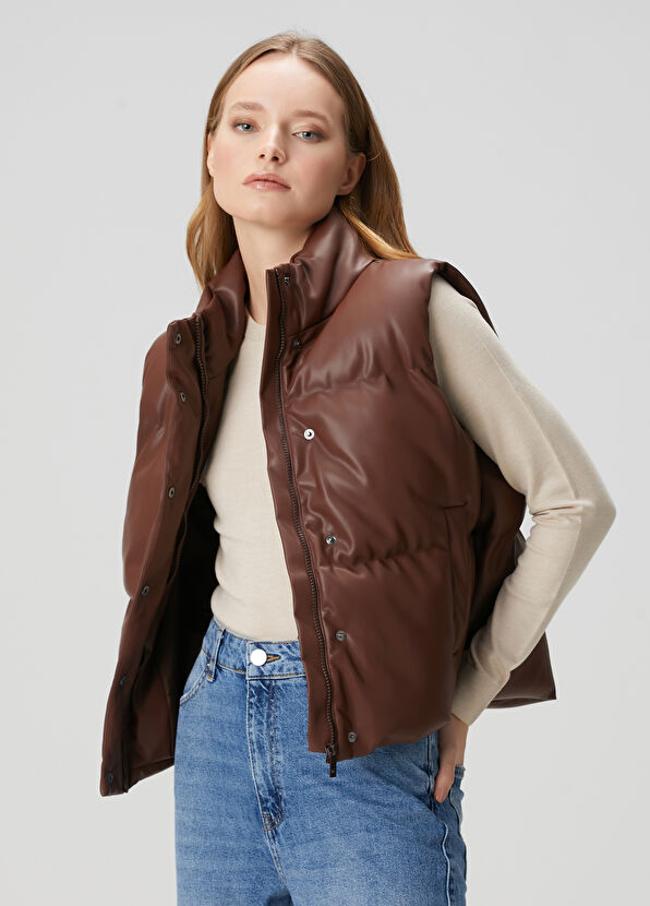 Beymen Club Brown Puffer Vest - 1