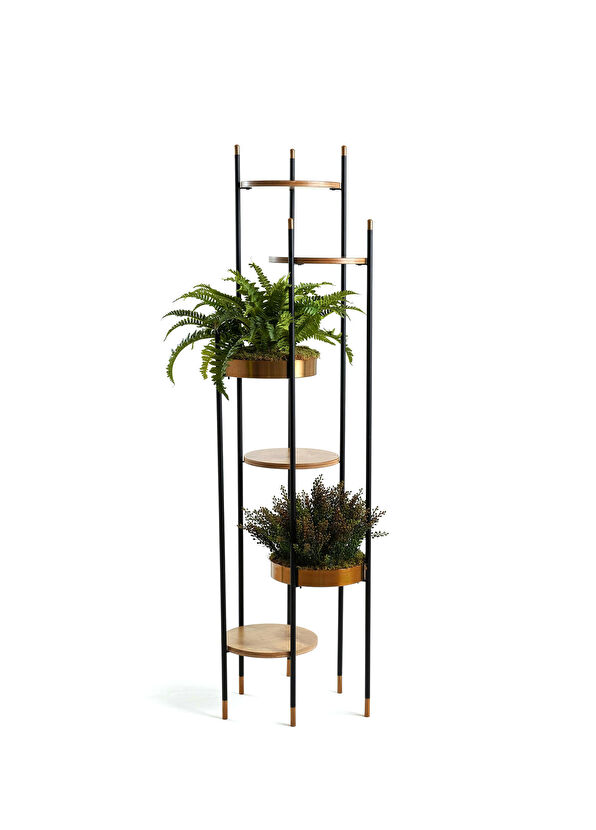 Sürton Tower Flower Bed Black Copper Flower Pot - 1