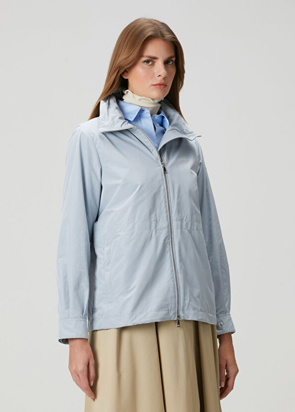 Enette Mavi Kapüşonlu Kısa Parka - Görsel 4