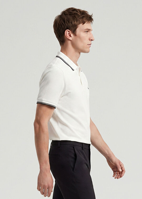 Beymen Club Off White Comfort Fit Ottomon Polo T-Shirt - 3