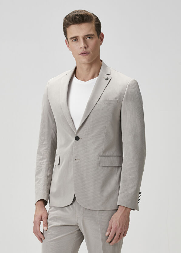 Beymen Club Beige Embossed Suit - 3