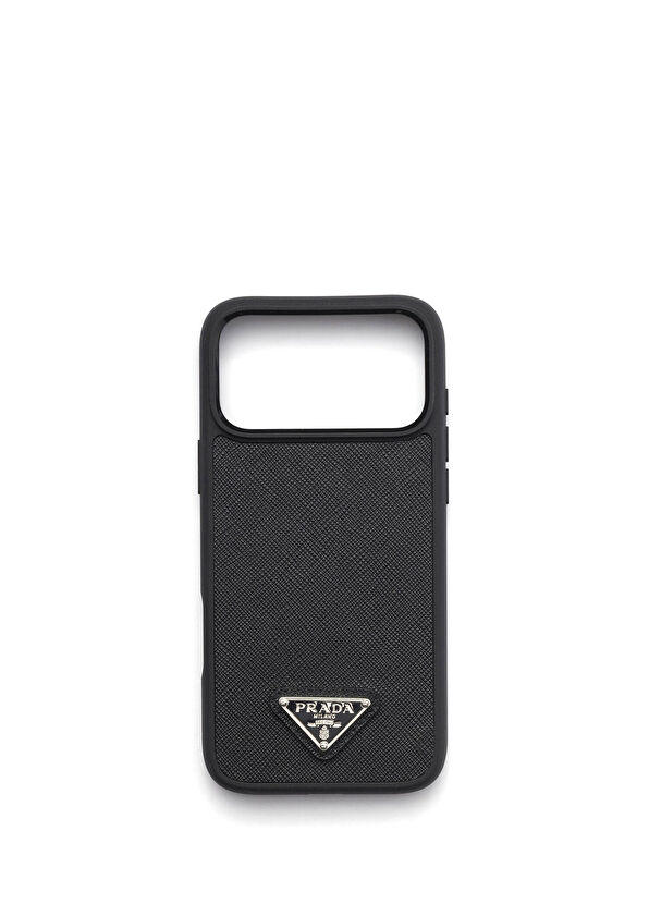 Prada iPhone 17 Pro Max Black Saffiano Leather Phone Case - 1