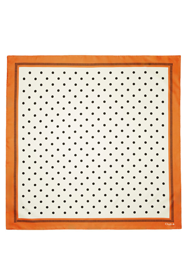 Beymen Club Ekru Turuncu Puantiyeli İpek Eşarp - 1
