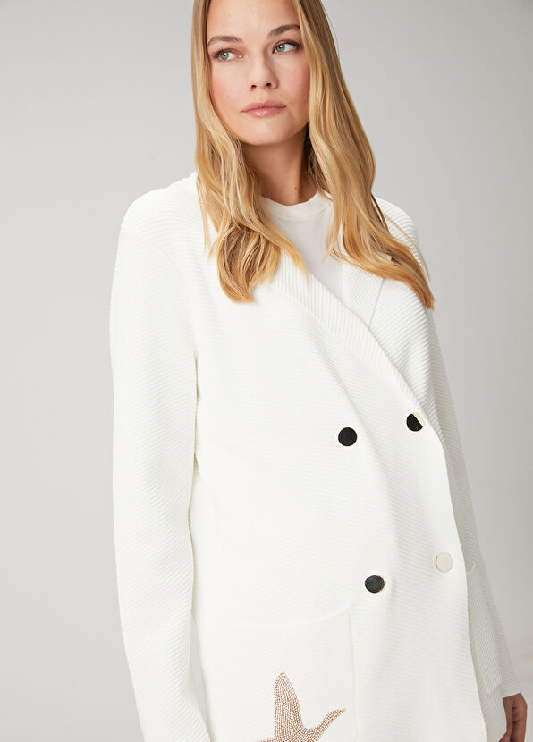 Beymen Club Ecru Double-Breasted Knit Jacket - 2