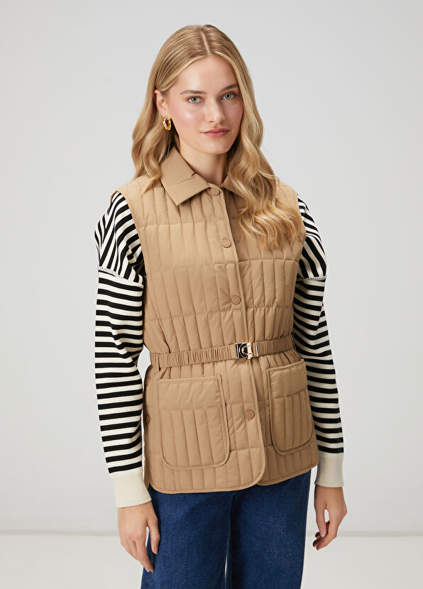 Beymen Club Bej Kapitoneli Yelek - 4