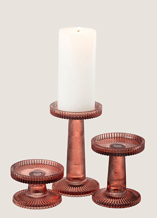 Chakra Kigo Red 3-Piece Candle Holder Set - 2