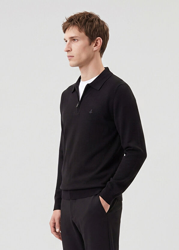 Beymen Club Black Polo Sweater - 3