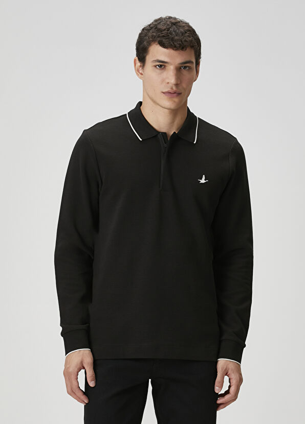 Beymen Club Comfort Fit Siyah Polo Sweatshirt - 2