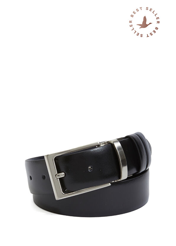 Beymen Club Black Navy Blue Men's Double Sided Belt - 1