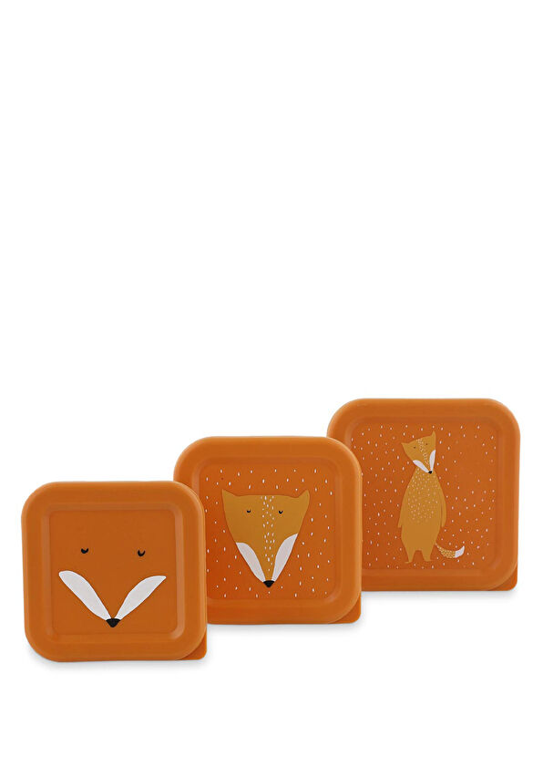 Trixie Mr. Fox Brown Kids 3-Piece Snack Container - 4