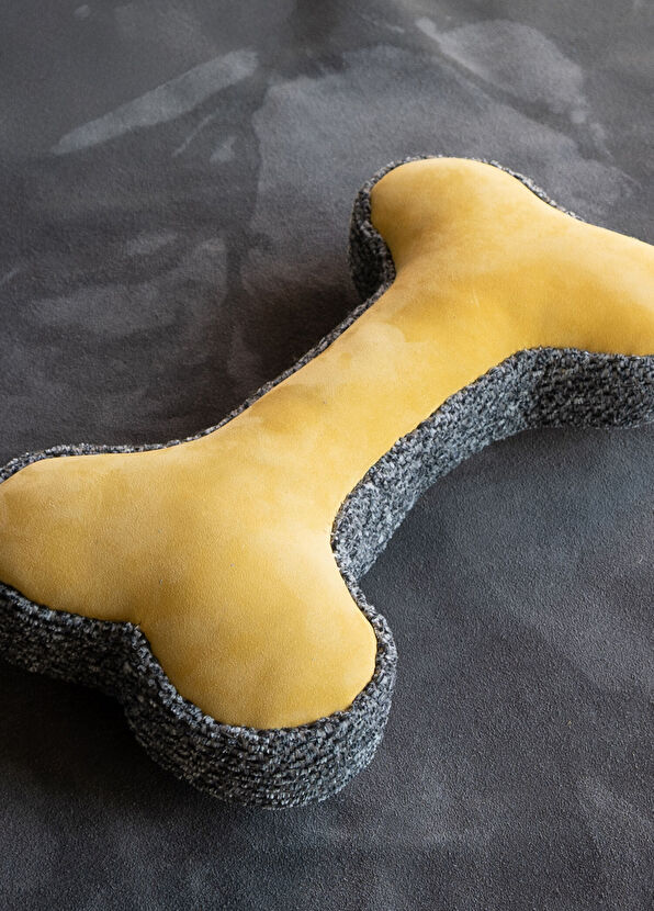 Zeynep Birinci Sarı Süet Kemik Köpek Oyuncağı - 2