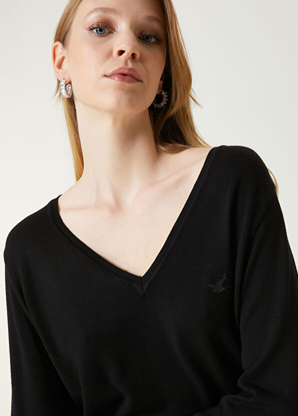 Beymen Club Black Logo Embroidered Knitwear - 2