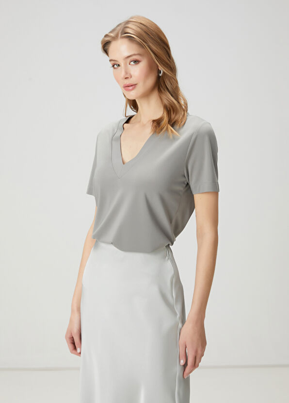 Beymen Club Gri Basic T-shirt - 1