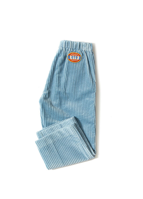 Gucci Mavi Unisex Çocuk Kadife Pantolon - 2