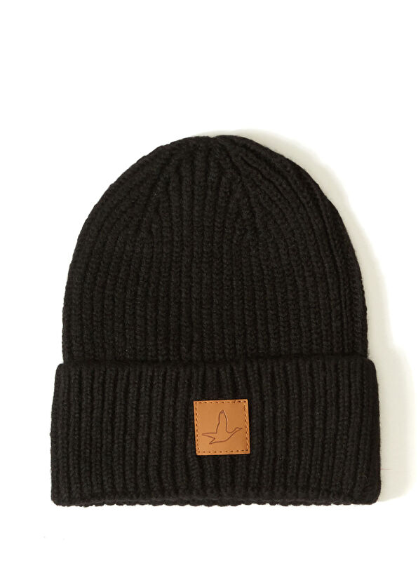 Beymen Club Black Logo Detailed Unisex Beanie - 1