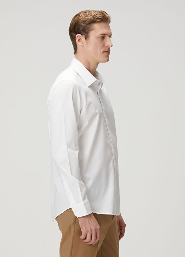 Custom Fit Beyaz Gömlek - Görsel 6