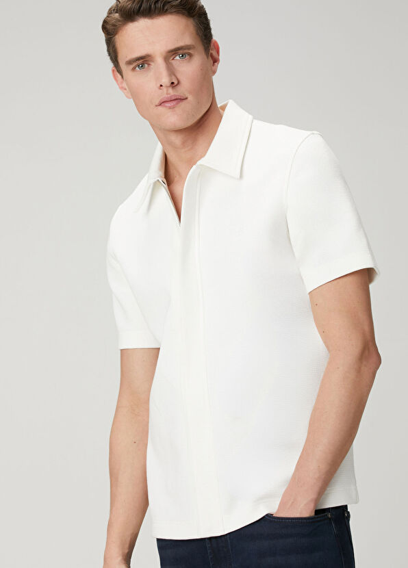 Beymen Club Comfort Fit White Polo Dobby T-Shirt - 2