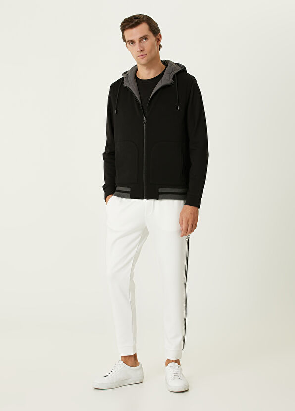 Black Hooded Double Sided Jersey Vest Beymen Club Black Hooded Double Sided Jersey Vest - 4