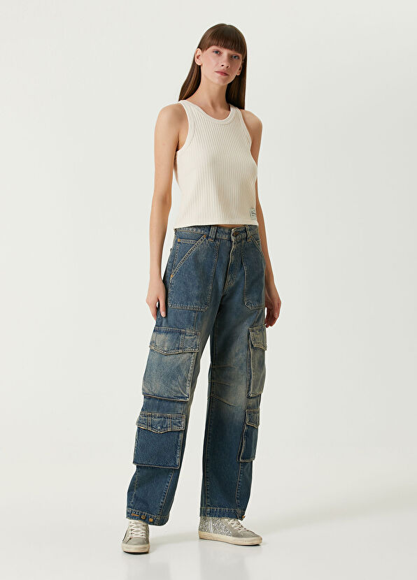 Golden Goose Fildişi Ribli Atlet - 2