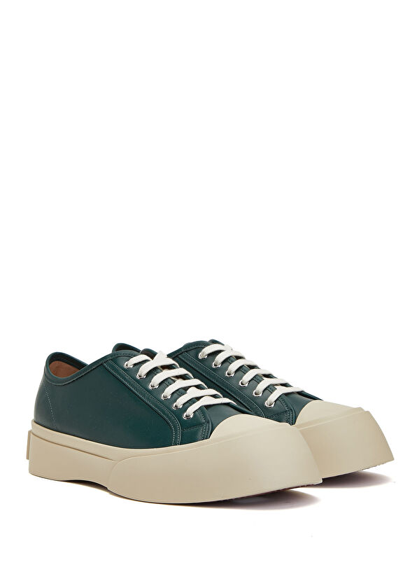 Marni Dark Green Men's Leather Sneakers - 2