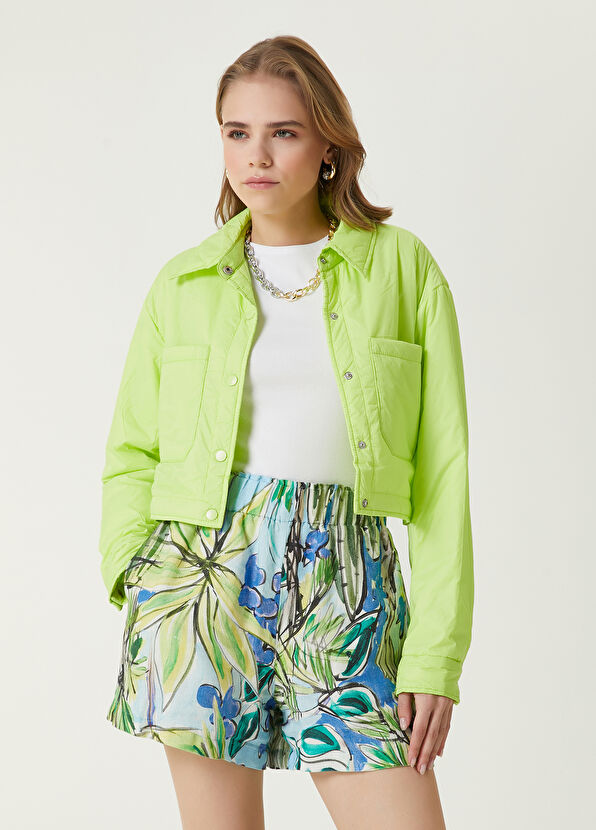 Beymen Club Neon Yeşil Kısa Trucker Puff Ceket - 1