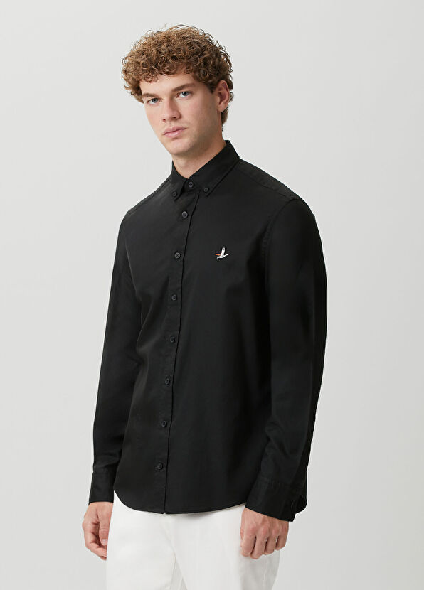 Beymen Club Comfort Fit Black Oxford Shirt - 4
