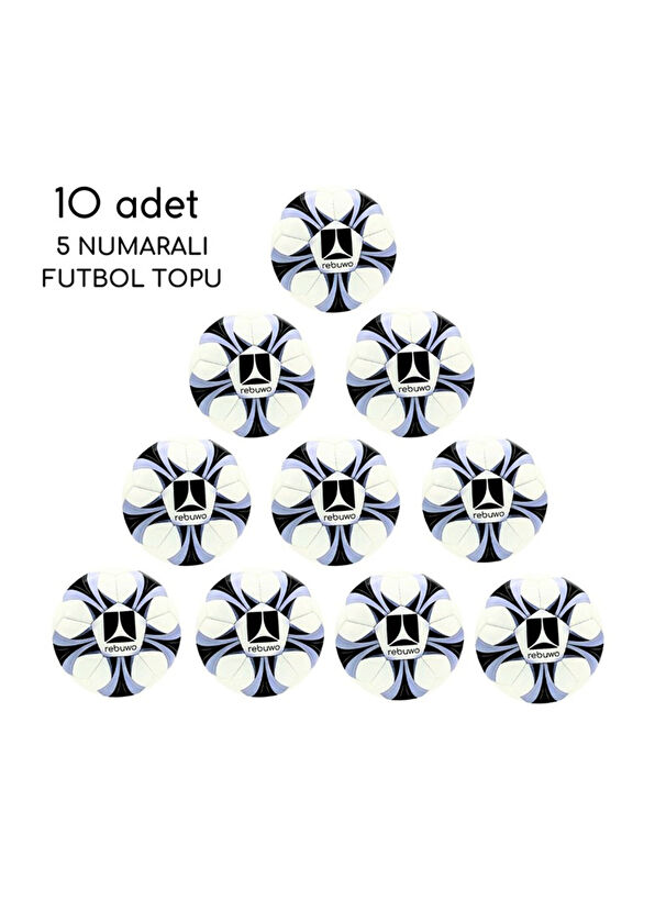 Rebuwo El Dikişli 10 Adet 5 Numara Sert Zemin Futbol Topu    - 2