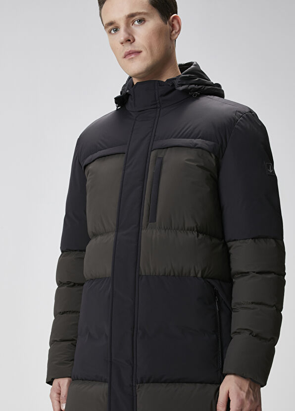 Beymen Club Black Khaki Hooded Puff Coat - 2