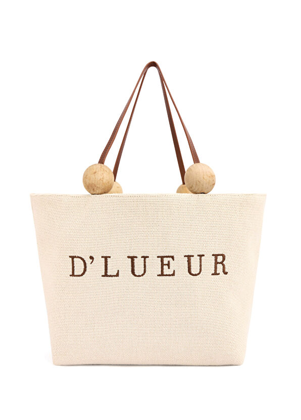 D’Lueur Atelier Le Soléil Tote Beige Women's Beach Bag - 1