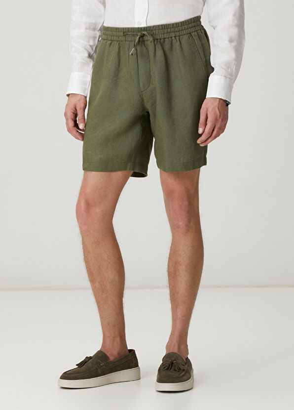 Beymen Club Gren Waist Corded Linen Shorts - 2