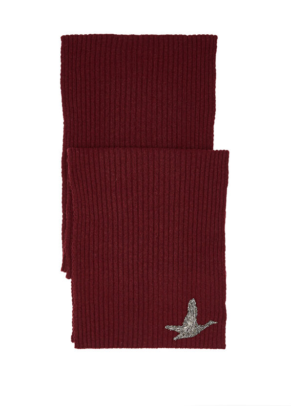 Beymen Club Burgundy Rib Women's Wool Scarf - 2