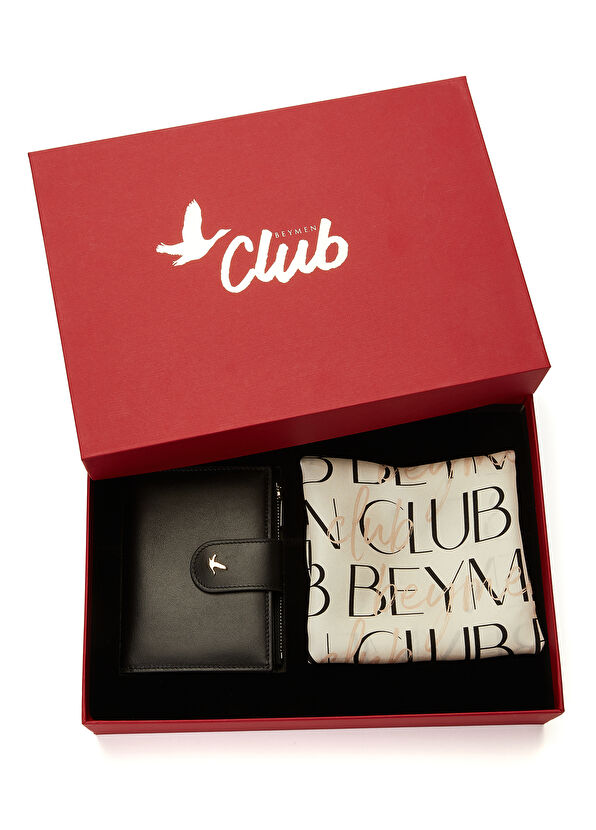 Beymen Club Black Wallet And Scarf Gift Set - 1