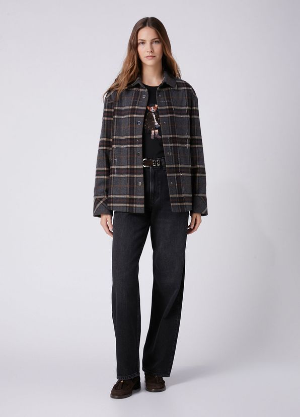 Beymen Club Grey Plaid Hotfix Wool Over Shirt - 3
