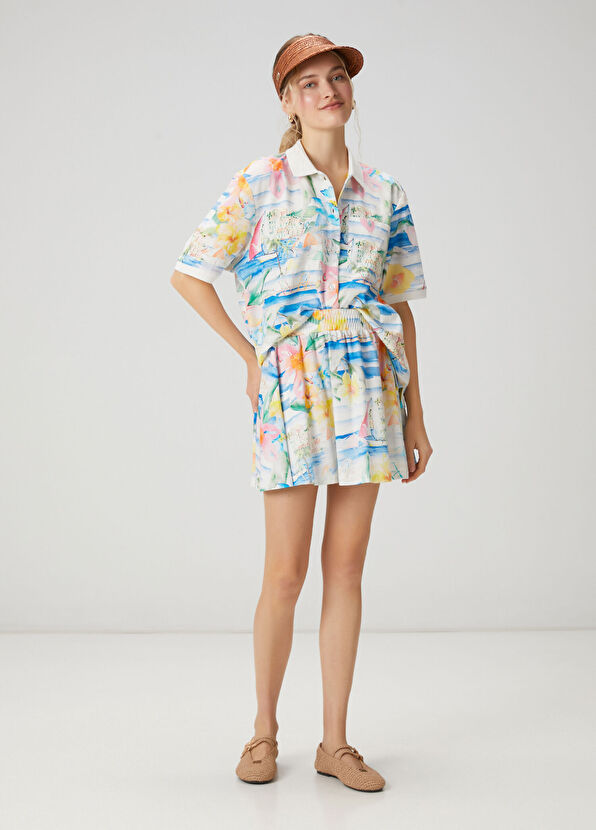 Beymen Club Hawaiian print short skirt - 1