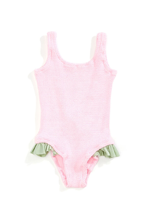 MC2 (Saint Barth) Tiana Pink Green Textured Girl Swimsuit - 1