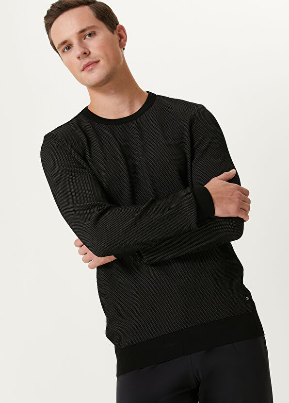 Beymen Club Black Honeycomb Textured Sweater - 2