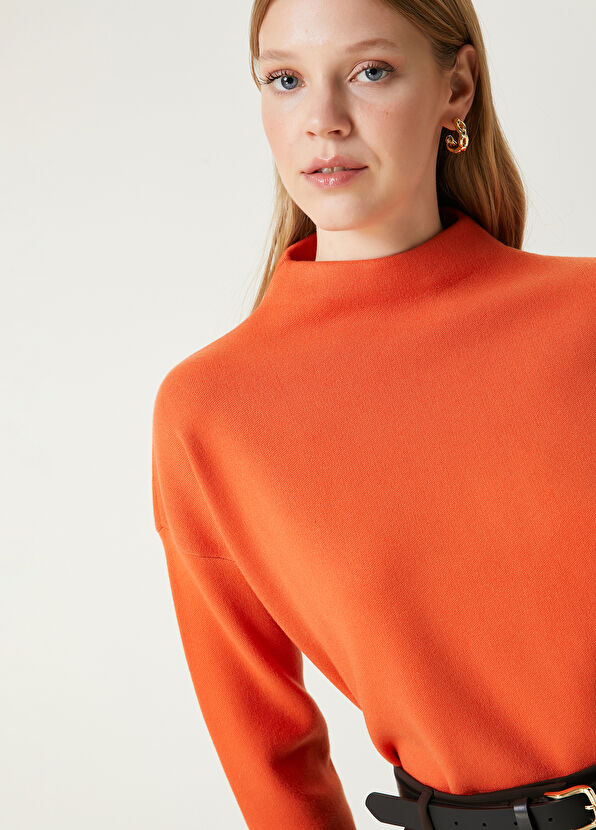 Beymen Club Orange Seamless Basic Sweater - 2