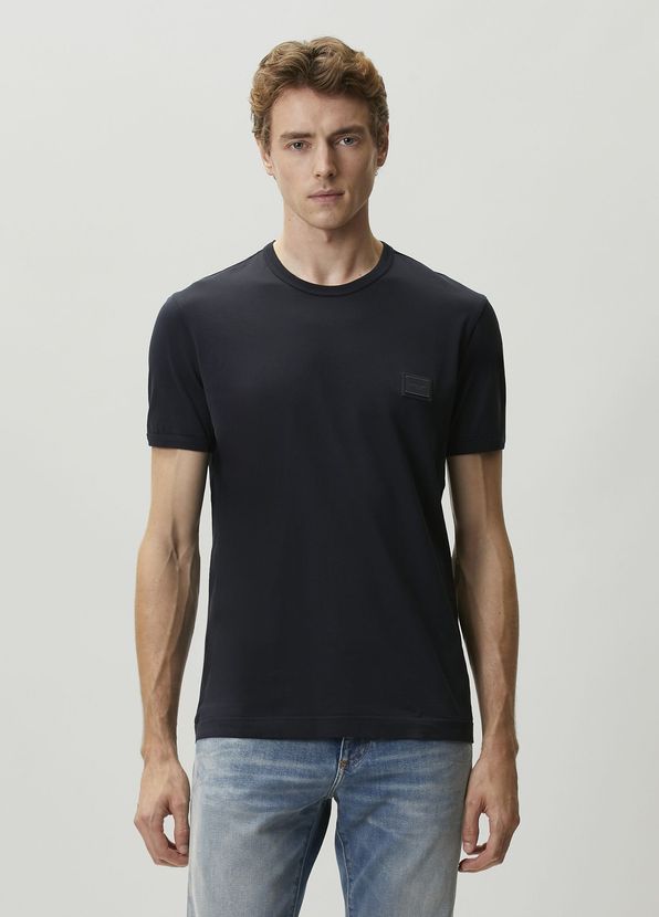 Dolce&Gabbana Navy Blue Logo Detailed T-Shirt - 1