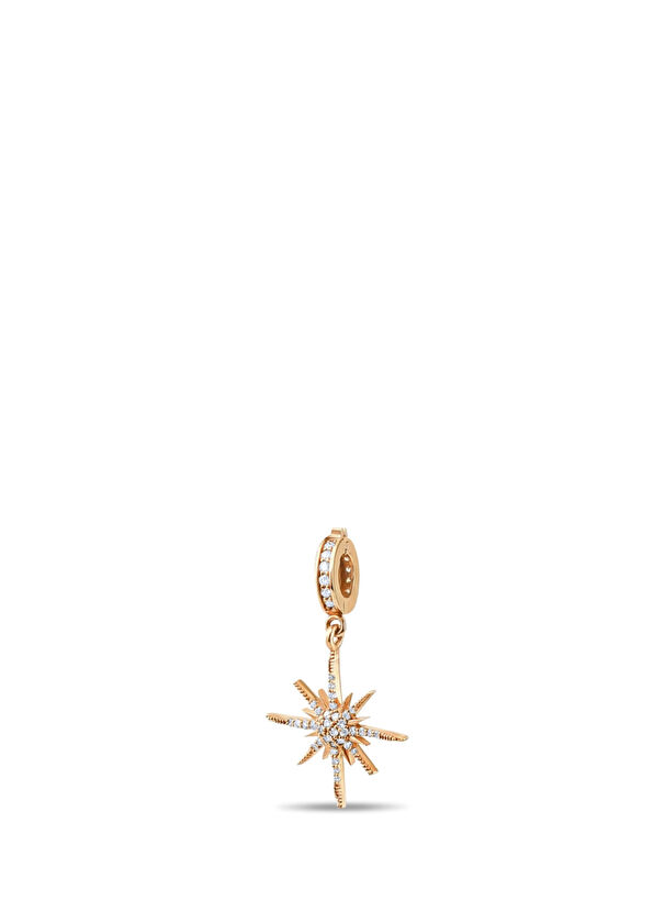 Safir Mücevher S'Charm Star 14K Gold Women's Charm with Diamond Stones - 1