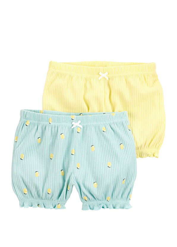 Carter's Layette Çok Renkli Kız Bebek 2'li Şort - 1