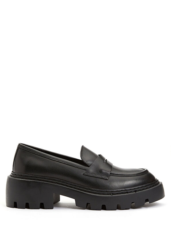 Beymen Club Siyah Bantlı Kadın Deri Loafer - 1