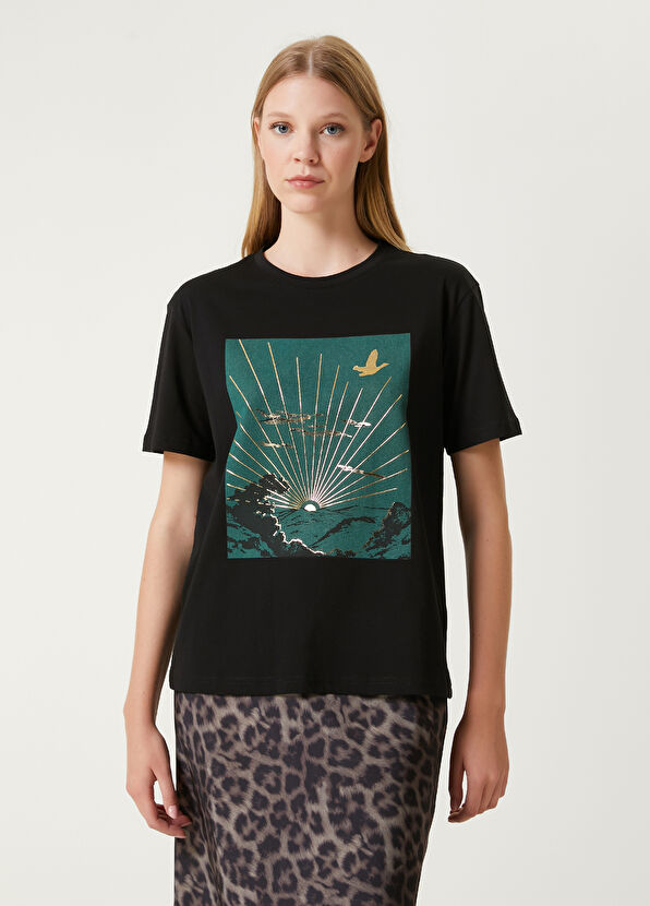 Beymen Club Black Printed T-Shirt - 1