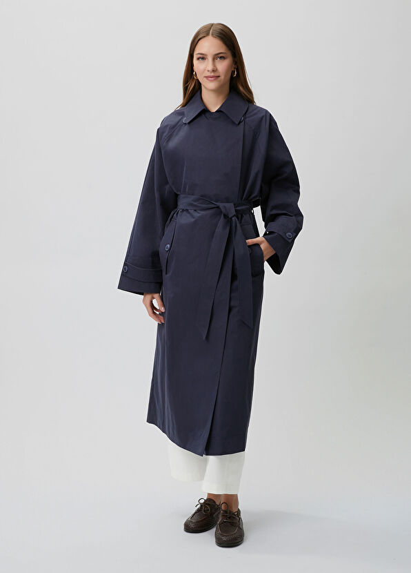 Beymen Club Papertouch Oversize Lacivert Pardösü - 2