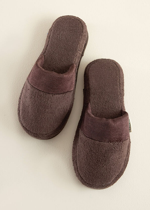 Chakra Floss Koyu Kahve Pamuklu Unisex Ev Terliği  - 2