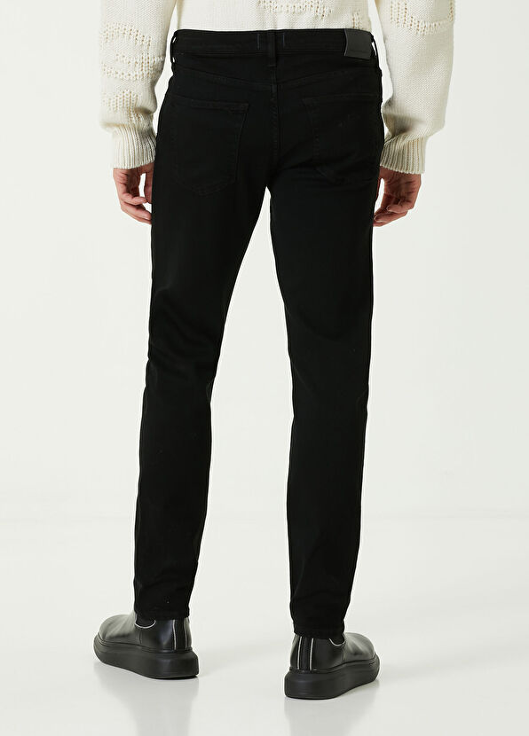 London Tapered Slim Fit Siyah Jean Pantolon - Görsel 4